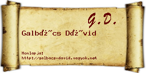 Galbács Dávid névjegykártya