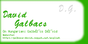 david galbacs business card